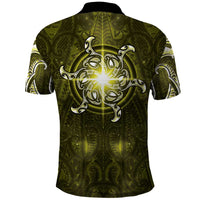 New Zealand Matariki Hiwaiterangi Polo Shirt Maori Moko Yellow Galaxy LT05 - Polynesian Pride