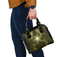 New Zealand Matariki Hiwaiterangi Shoulder Handbag Maori Moko Yellow Galaxy LT05 - Polynesian Pride