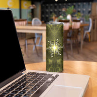 New Zealand Matariki Hiwaiterangi Skinny Tumbler Maori Moko Yellow Galaxy LT05 - Polynesian Pride