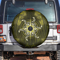 New Zealand Matariki Hiwaiterangi Spare Tire Cover Maori Moko Yellow Galaxy LT05 Yellow - Polynesian Pride
