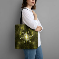 New Zealand Matariki Hiwaiterangi Tote Bag Maori Moko Yellow Galaxy