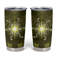 New Zealand Matariki Hiwaiterangi Tumbler Cup Maori Moko Yellow Galaxy LT05 Yellow - Polynesian Pride