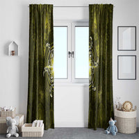 New Zealand Matariki Hiwaiterangi Window Curtain Maori Moko Yellow Galaxy