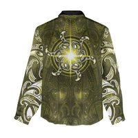 New Zealand Matariki Hiwaiterangi Women Casual Shirt Maori Moko Yellow Galaxy LT05 - Polynesian Pride