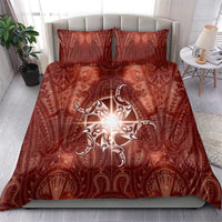New Zealand Matariki Pohutukawa Bedding Set Maori Moko Red Galaxy