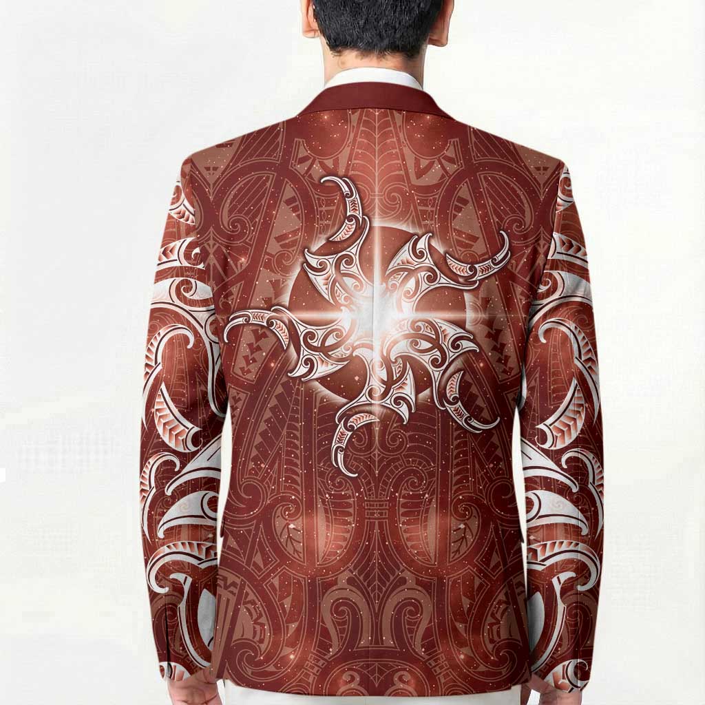 New Zealand Matariki Pohutukawa Blazer Maori Moko Red Galaxy