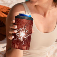 New Zealand Matariki Pohutukawa 4 in 1 Can Cooler Tumbler Maori Moko Red Galaxy LT05 - Polynesian Pride