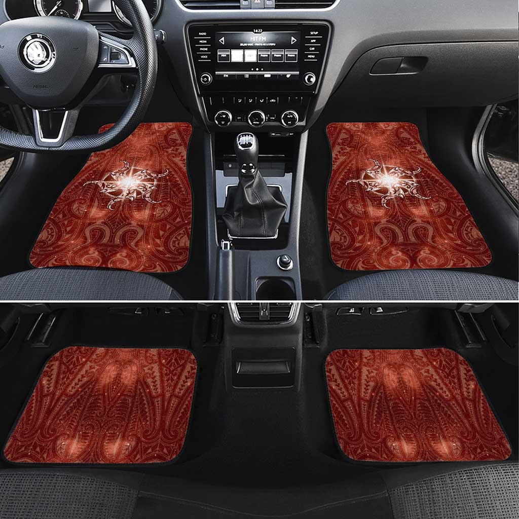 New Zealand Matariki Pohutukawa Car Mats Maori Moko Red Galaxy