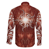 New Zealand Matariki Pohutukawa Family Matching Short Sleeve Bodycon Dress and Hawaiian Shirt Maori Moko Red Galaxy LT05 - Polynesian Pride