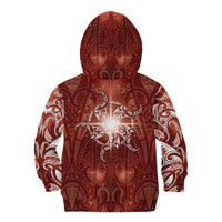 New Zealand Matariki Pohutukawa Kid Hoodie Maori Moko Red Galaxy