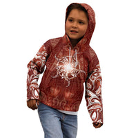New Zealand Matariki Pohutukawa Kid Hoodie Maori Moko Red Galaxy
