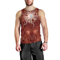 New Zealand Matariki Pohutukawa Men Tank Top Maori Moko Red Galaxy