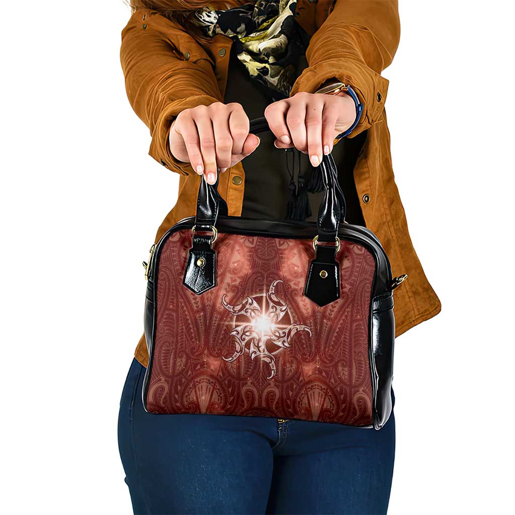 New Zealand Matariki Pohutukawa Shoulder Handbag Maori Moko Red Galaxy