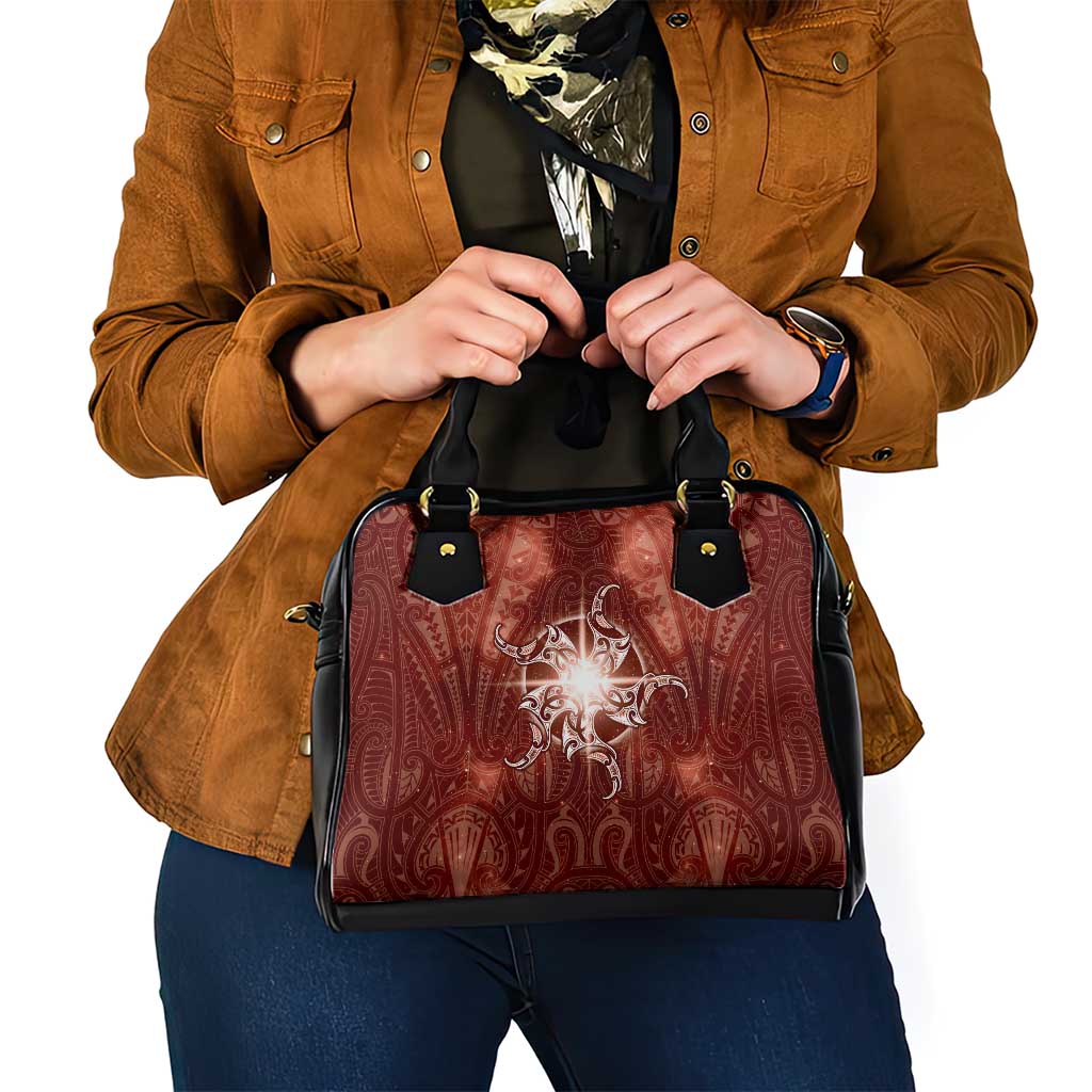 New Zealand Matariki Pohutukawa Shoulder Handbag Maori Moko Red Galaxy