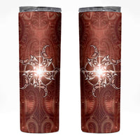 New Zealand Matariki Pohutukawa Skinny Tumbler Maori Moko Red Galaxy