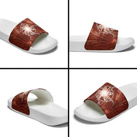 New Zealand Matariki Pohutukawa Slide Sandals Maori Moko Red Galaxy