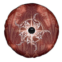 New Zealand Matariki Pohutukawa Spare Tire Cover Maori Moko Red Galaxy