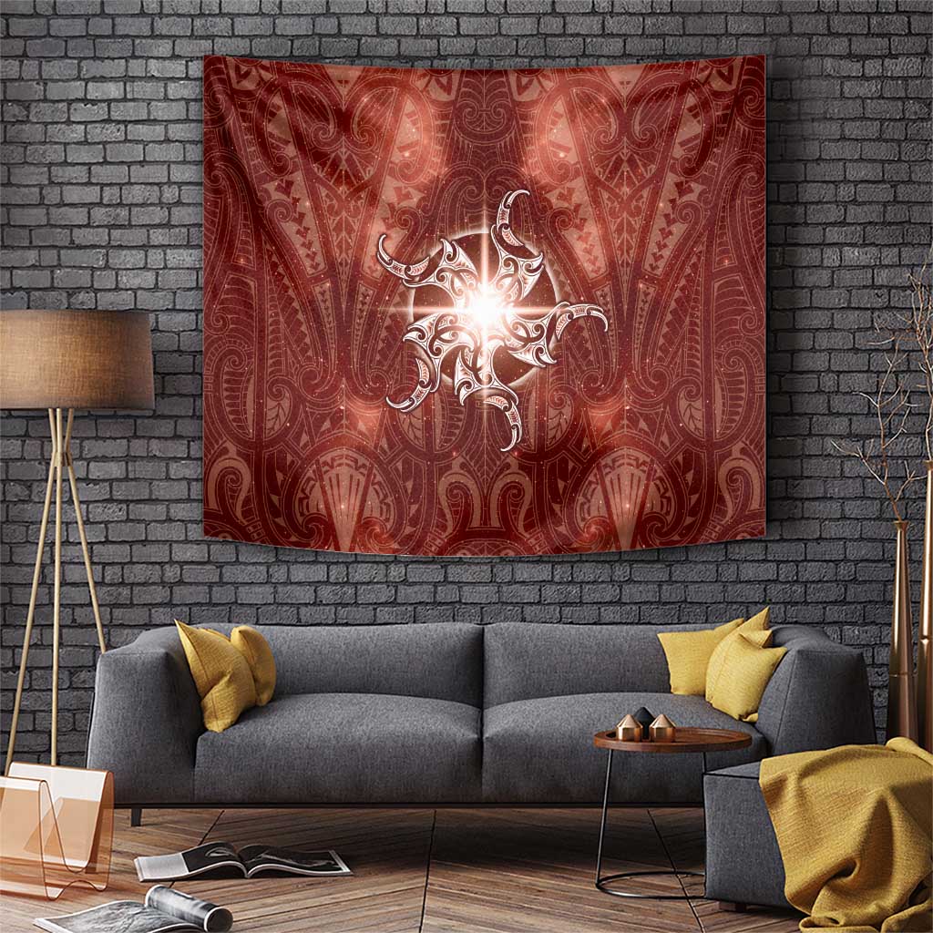 New Zealand Matariki Pohutukawa Tapestry Maori Moko Red Galaxy