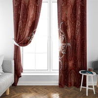 New Zealand Matariki Pohutukawa Window Curtain Maori Moko Red Galaxy