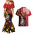 Papua New Guinea And Australia Aboriginal Couples Matching Mermaid Dress and Hawaiian Shirt Bird Of Paradise And Kangaroo Together
