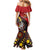Papua New Guinea And Australia Aboriginal Family Matching Mermaid Dress and Hawaiian Shirt Bird Of Paradise And Kangaroo Together