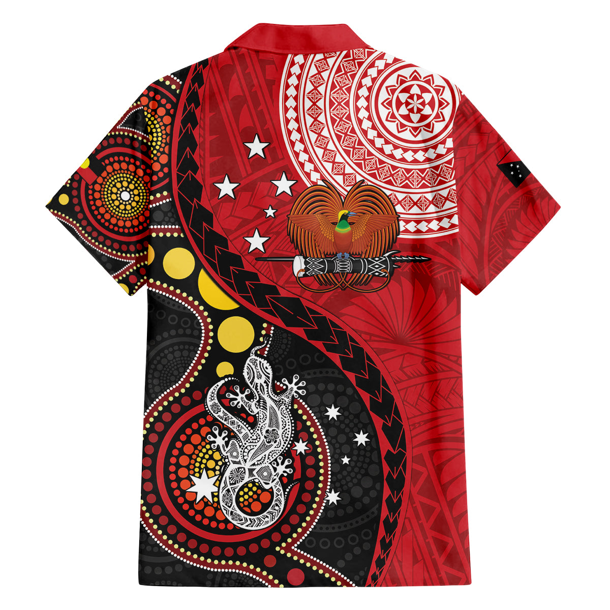 Papua New Guinea And Australia Aboriginal Family Matching Puletasi and Hawaiian Shirt Bird Of Paradise And Kangaroo Together LT05 - Polynesian Pride