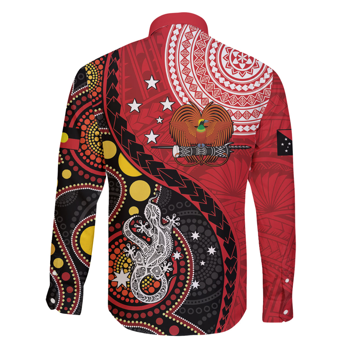 Papua New Guinea And Australia Aboriginal Family Matching Puletasi and Hawaiian Shirt Bird Of Paradise And Kangaroo Together LT05 - Polynesian Pride