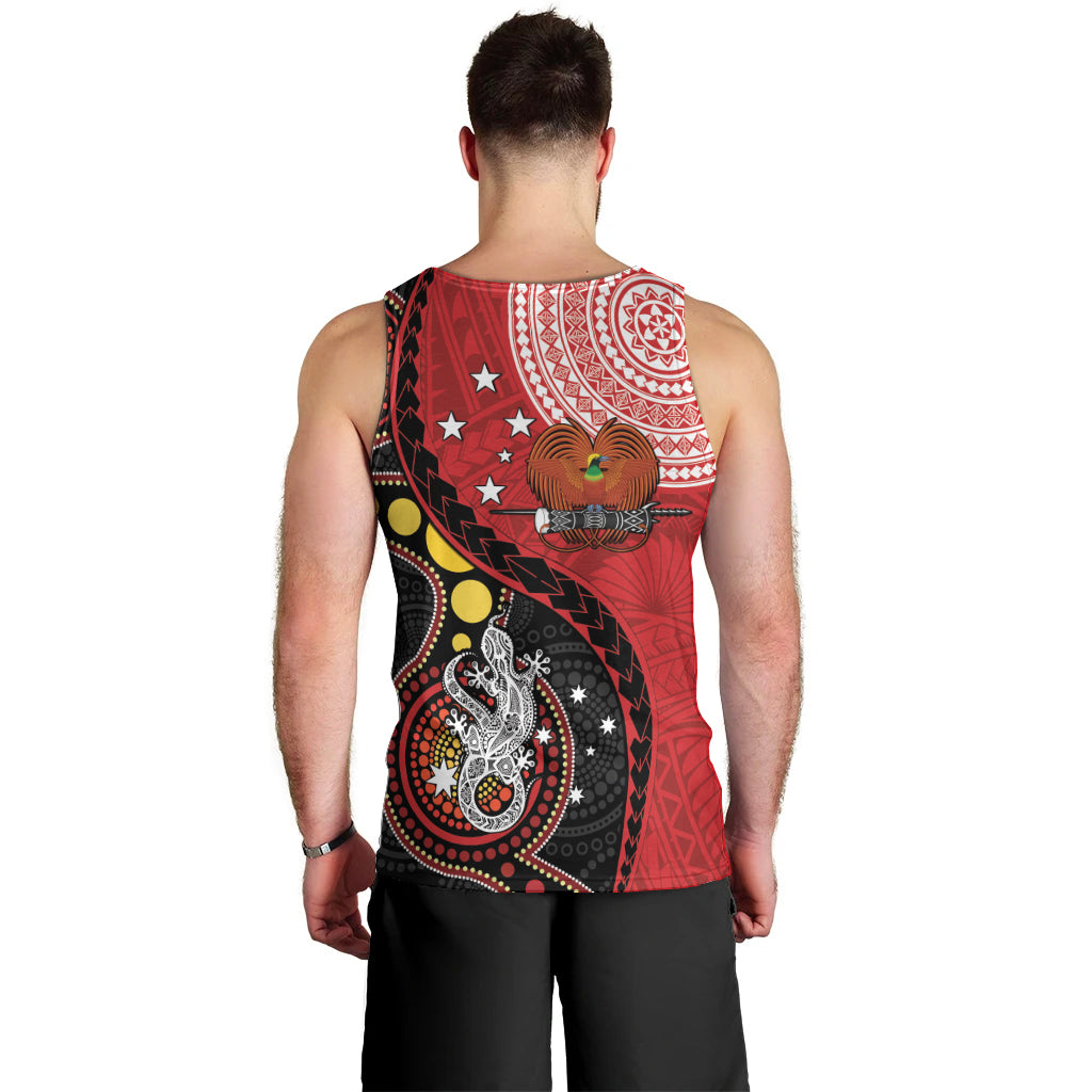 Papua New Guinea And Australia Aboriginal Men Tank Top Bird Of Paradise And Kangaroo Together