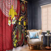 Papua New Guinea And Australia Aboriginal Window Curtain Bird Of Paradise And Kangaroo Together