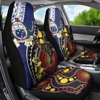 Samoa And Australia Together Car Seat Cover Aboriginal Mix Polynesian
