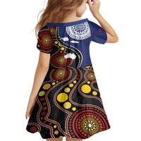 Samoa And Australia Together Family Matching Long Sleeve Bodycon Dress and Hawaiian Shirt Aboriginal Mix Polynesian