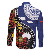 Samoa And Australia Together Family Matching Short Sleeve Bodycon Dress and Hawaiian Shirt Aboriginal Mix Polynesian