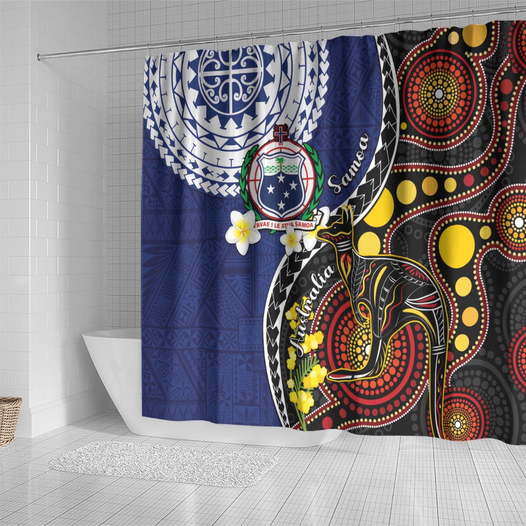 Samoa And Australia Together Shower Curtain Aboriginal Mix Polynesian