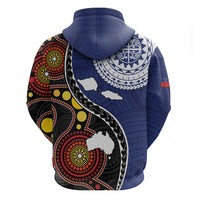 Samoa And Australia Together Zip Hoodie Aboriginal Mix Polynesian LT05 - Polynesian Pride