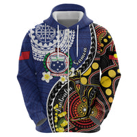 Samoa And Australia Together Zip Hoodie Aboriginal Mix Polynesian LT05 - Polynesian Pride