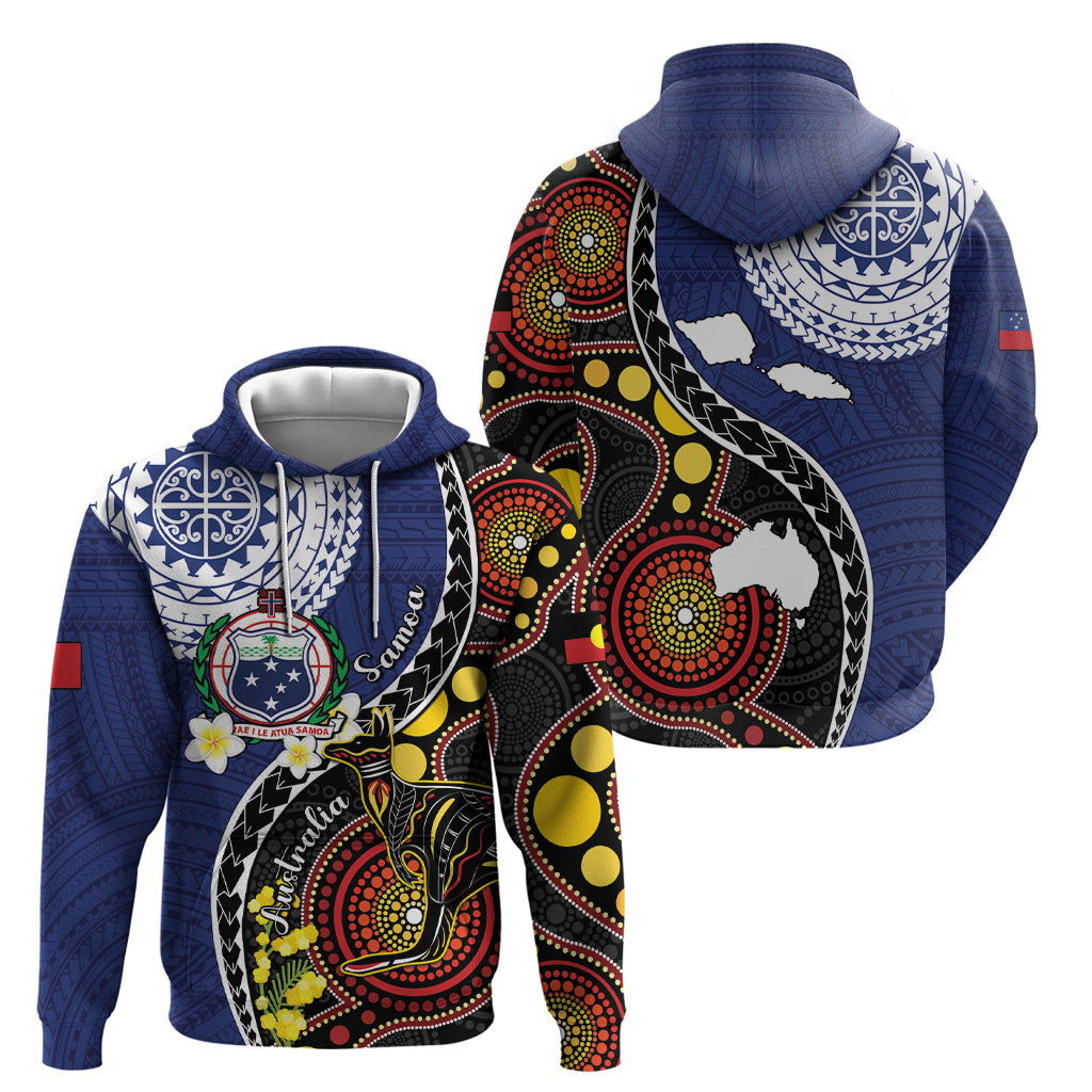 Samoa And Australia Together Zip Hoodie Aboriginal Mix Polynesian LT05 - Polynesian Pride