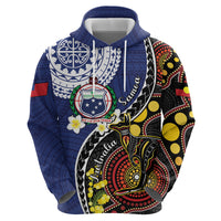 Samoa And Australia Together Zip Hoodie Aboriginal Mix Polynesian LT05 - Polynesian Pride
