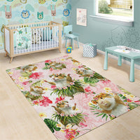 Hawaii Guinea Hula Pig Area Rug Funny Tropical Style
