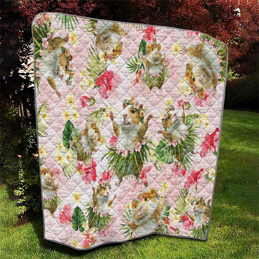 Hawaii Guinea Hula Pig Quilt Funny Tropical Style