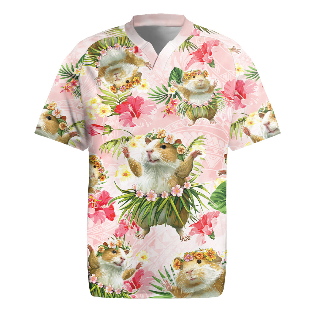 Hawaii Guinea Hula Pig Rugby Jersey Funny Tropical Style