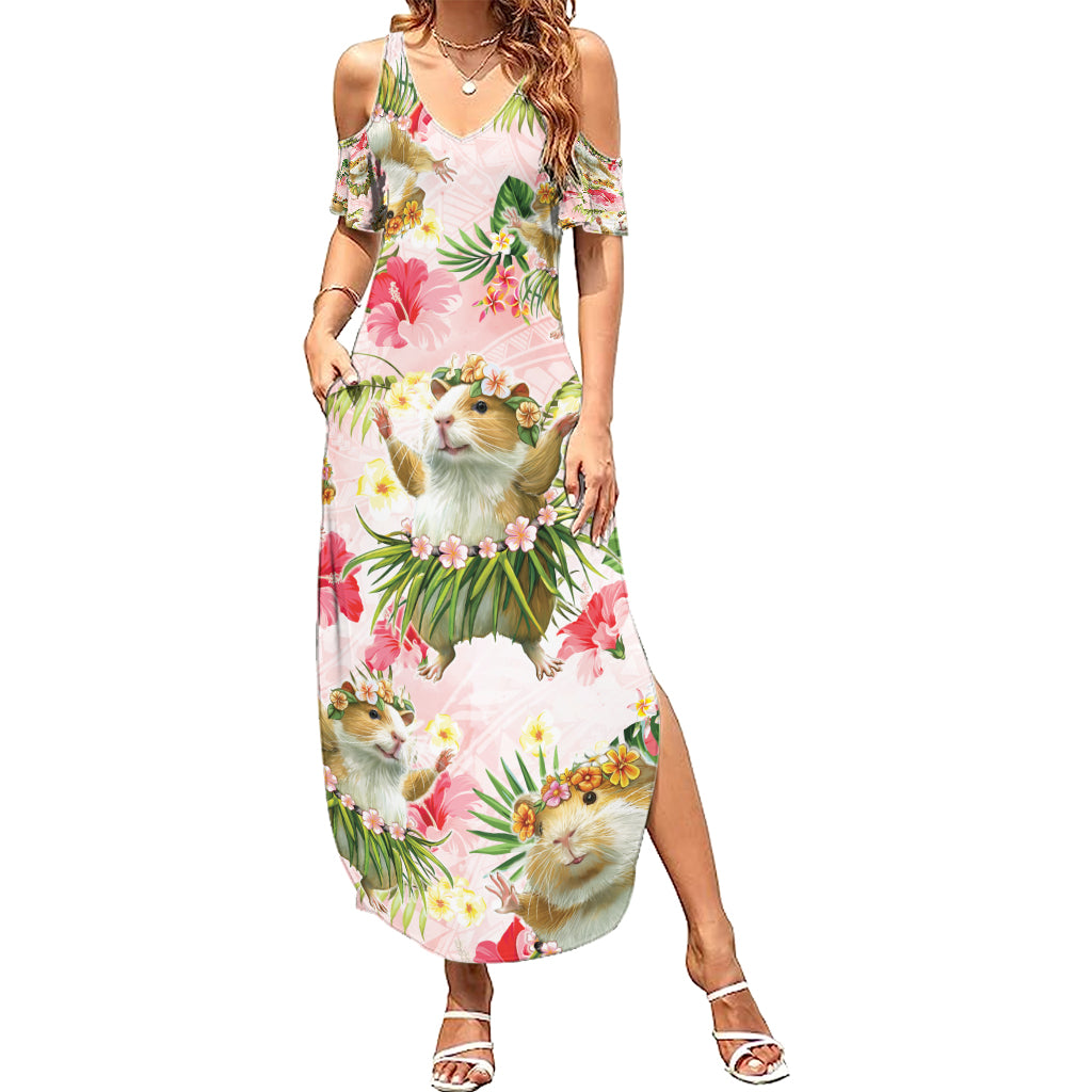 Hawaii Guinea Hula Pig Summer Maxi Dress Funny Tropical Style