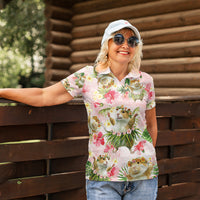 Hawaii Guinea Hula Pig Women Polo Shirt Funny Tropical Style