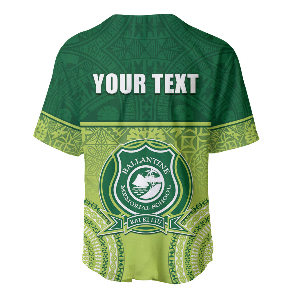 Personalised Ballantine Memorial School Baseball Jersey With Fijian Tapa Pattern