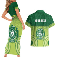 Personalised Ballantine Memorial School Couples Matching Short Sleeve Bodycon Dress and Hawaiian Shirt With Fijian Tapa Pattern LT05 - Polynesian Pride