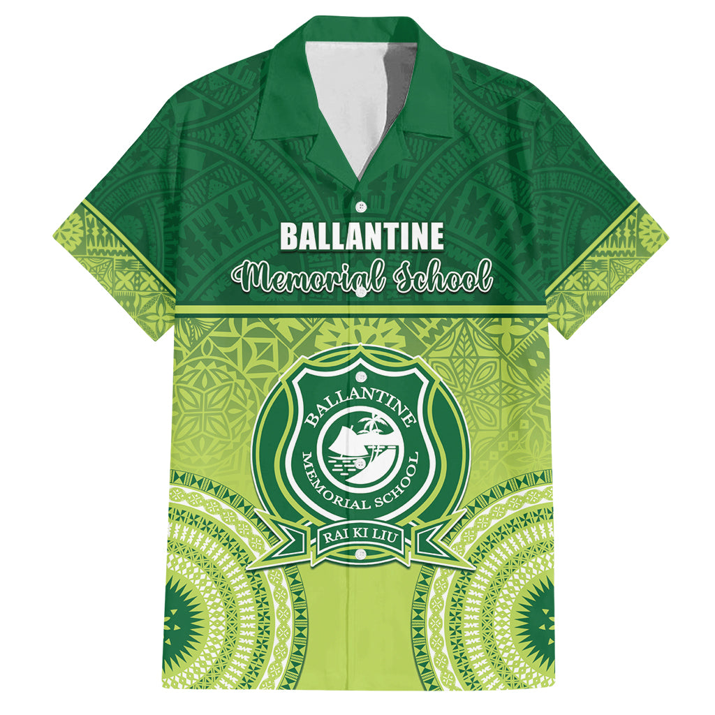 Personalised Ballantine Memorial School Family Matching Long Sleeve Bodycon Dress and Hawaiian Shirt With Fijian Tapa Pattern