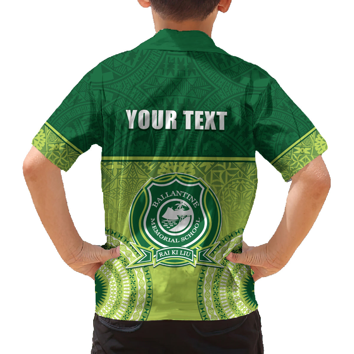 Personalised Ballantine Memorial School Family Matching Puletasi and Hawaiian Shirt With Fijian Tapa Pattern LT05 - Polynesian Pride