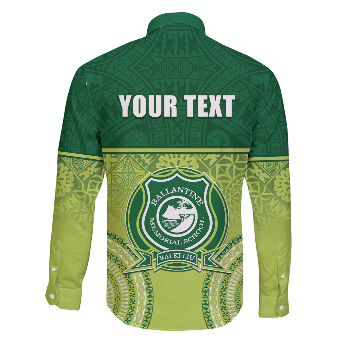 Personalised Ballantine Memorial School Family Matching Puletasi and Hawaiian Shirt With Fijian Tapa Pattern LT05 - Polynesian Pride