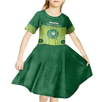 Personalised Ballantine Memorial School Kid Short Sleeve Dress With Fijian Tapa Pattern