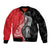New Zealand Aotearoa Bomber Jacket Kiwi Fern Maori Pattern Red Version