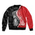 New Zealand Aotearoa Bomber Jacket Kiwi Fern Maori Pattern Red Version